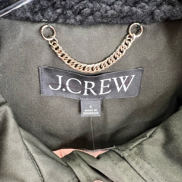 NWT J. Crew Primaloft green parka coat size small - Picture 4 of 8